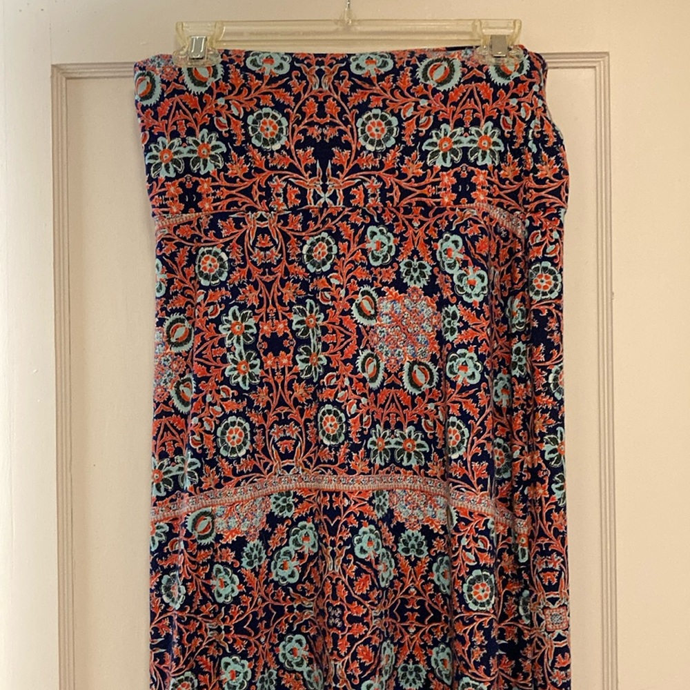 Soft, stretchy floral patterned maxi skirt